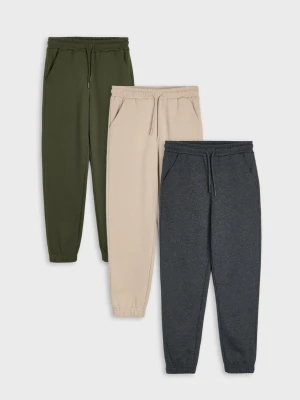 Sinsay - Spodnie dresowe jogger 3 pack - wielobarwny