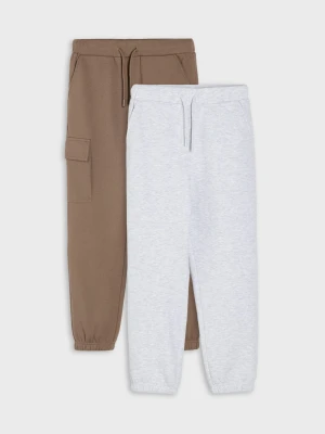 Sinsay - Spodnie dresowe jogger cargo 2 pack - mid blue