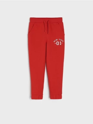 Sinsay - Spodnie dresowe jogger - czerwony