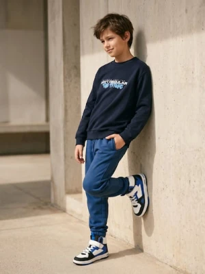 Sinsay - Spodnie dresowe jogger - granatowy