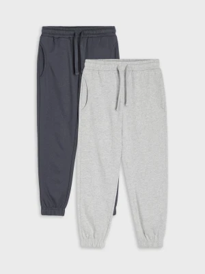 Sinsay - Spodnie dresowe jogger loose 2 pack - szary