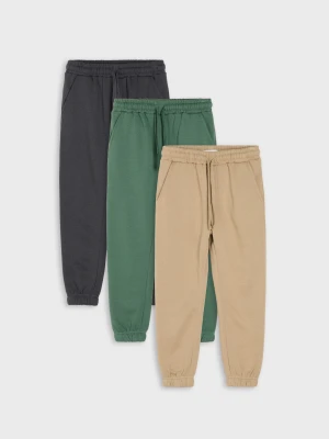 Sinsay - Spodnie dresowe jogger loose 3 pack - szary
