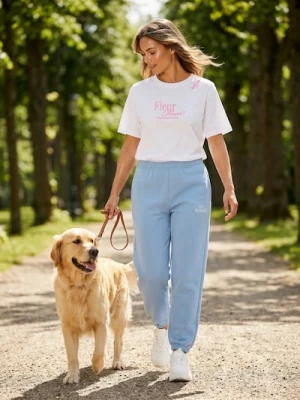 Sinsay - Spodnie dresowe jogger - niebieski