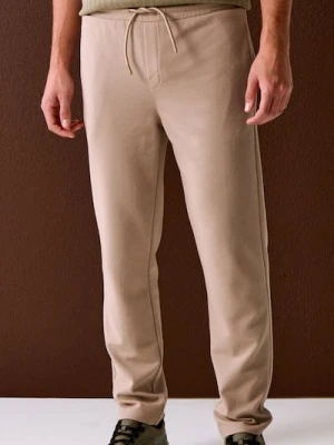 Sinsay - Spodnie dresowe jogger ottoman - beżowy