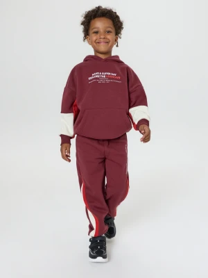 Sinsay - Spodnie dresowe jogger oversize - bordowy