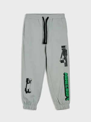 Sinsay - Spodnie dresowe jogger oversize Minecraft - szary