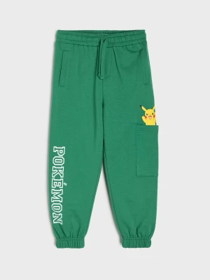 Sinsay - Spodnie dresowe jogger oversize Pokémon - zielony