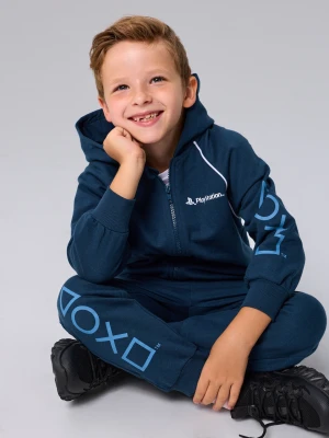 Sinsay - Spodnie dresowe jogger PlayStation - granatowy