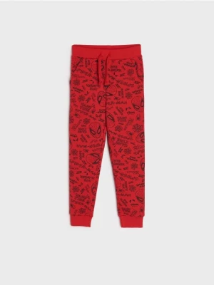 Sinsay - Spodnie dresowe jogger Spiderman - czerwony