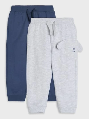 Sinsay - Spodnie dresowe jogger z elementami 3D 2 pack - mid blue