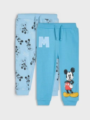 Sinsay - Spodnie dresowe jogger z nadrukiem Mickey Mouse - niebieski