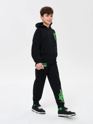 Sinsay - Spodnie dresowe jogger z nadrukiem Minecraft - czarny