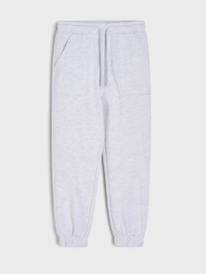 Sinsay - Spodnie dresowe jogger ze ściągaczami na nogawkach - szary