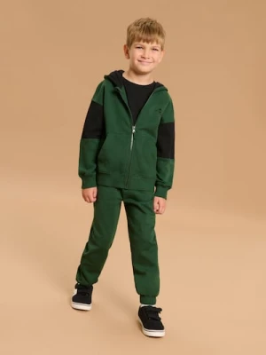 Sinsay - Spodnie dresowe jogger ze ściągaczmi - zielony