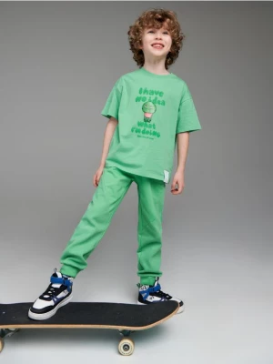 Sinsay - Spodnie dresowe jogger - zielony