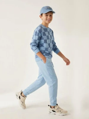 Sinsay - Spodnie dresowe loose - błękitny