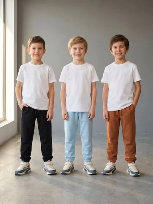 Sinsay - Spodnie dresowe loose jogger 3 pack - błękitny