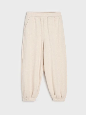 Sinsay - Spodnie dresowe loose jogger - beżowy