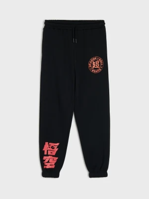 Sinsay - Spodnie dresowe loose jogger Dragon Ball - czarny