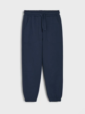 Sinsay - Spodnie dresowe loose jogger - granatowy