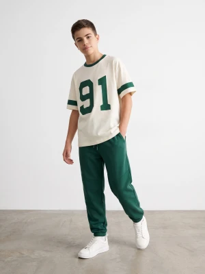 Sinsay - Spodnie dresowe loose jogger - green spruce