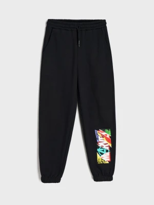 Sinsay - Spodnie dresowe loose jogger Marvel - czarny