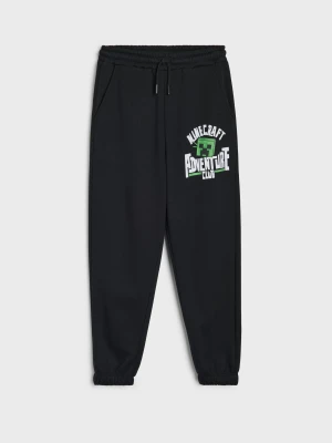 Sinsay - Spodnie dresowe loose jogger Minecraft - czarny