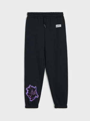 Sinsay - Spodnie dresowe loose jogger Pokémon - czarny