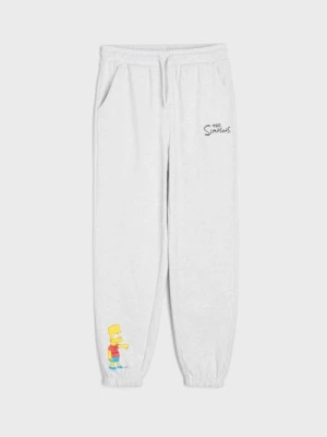 Sinsay - Spodnie dresowe loose jogger The Simpsons - szary