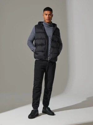 Sinsay - Spodnie dresowe ocieplane - czarny