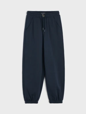Sinsay - Spodnie dresowe oversize jogger - granatowy