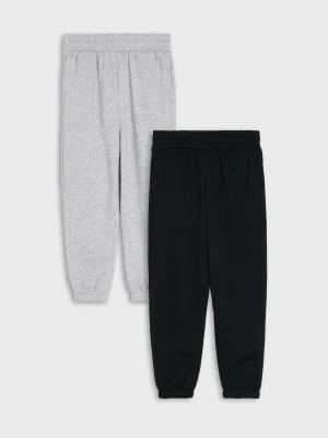 Sinsay - Spodnie dresowe oversize jogger z ociepleniem 2 pack - czarny