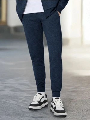 Sinsay - Spodnie dresowe slim jogger - niebieski