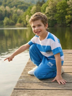 Sinsay - Spodnie dresowe typu balloon z French Terry - niebieski