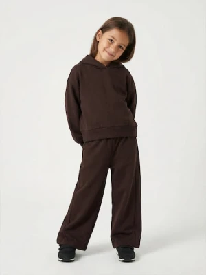 Sinsay - Spodnie dresowe wide leg - brązowy