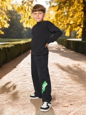 Sinsay - Spodnie dresowe Wide leg - czarny