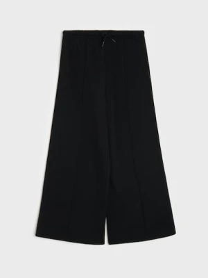 Sinsay - Spodnie dresowe wide leg - czarny
