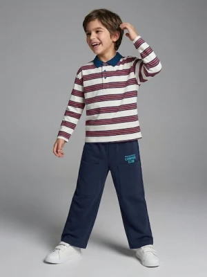 Sinsay - Spodnie dresowe wide leg - granatowy