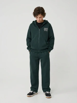 Sinsay - Spodnie dresowe wide leg - green spruce