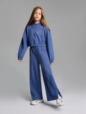 Sinsay - Spodnie dresowe wide leg - mid blue