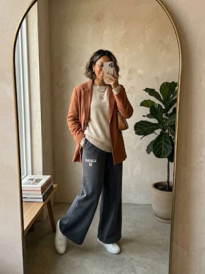 Sinsay - Spodnie dresowe wide leg - niebieski