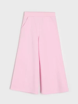 Sinsay - Spodnie dresowe wide leg - różowy