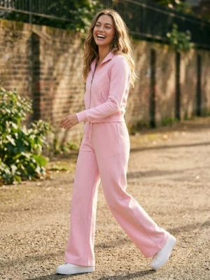 Sinsay - Spodnie dresowe wide leg - różowy