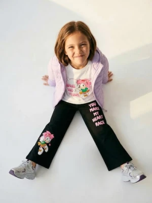 Sinsay - Spodnie dresowe wide leg Sonic the Hedgehog - czarny