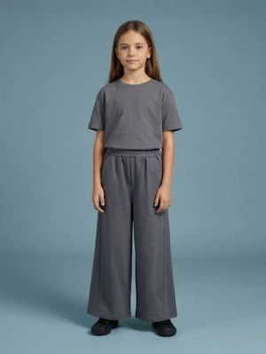 Sinsay - Spodnie dresowe wide leg - szary