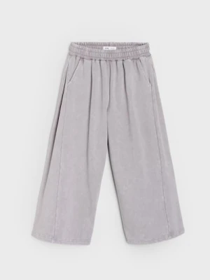 Sinsay - Spodnie dresowe wide leg - szary