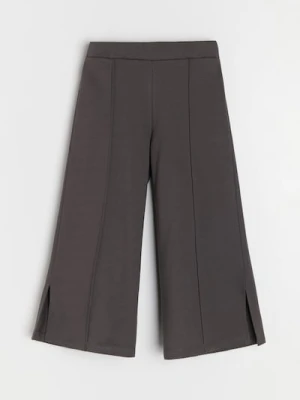 Sinsay - Spodnie dresowe wide leg z ozdobnymi rozcięciami - szary