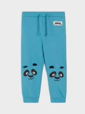 Sinsay - Spodnie dresowe z aplikacją 3d Kung fu Panda - niebieski
