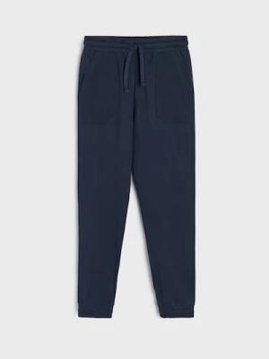 Sinsay - Spodnie dresowe z kieszeniami - granatowy