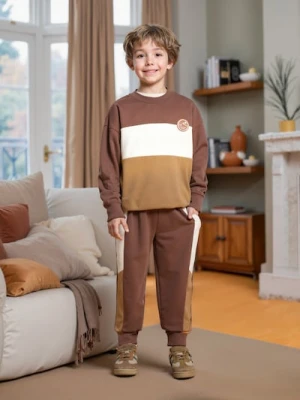 Sinsay - Spodnie dresowe z lampasami - brązowy